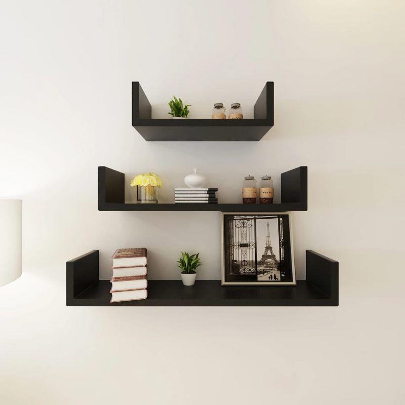 vidaXL Wall Shelves 6 pcs Black