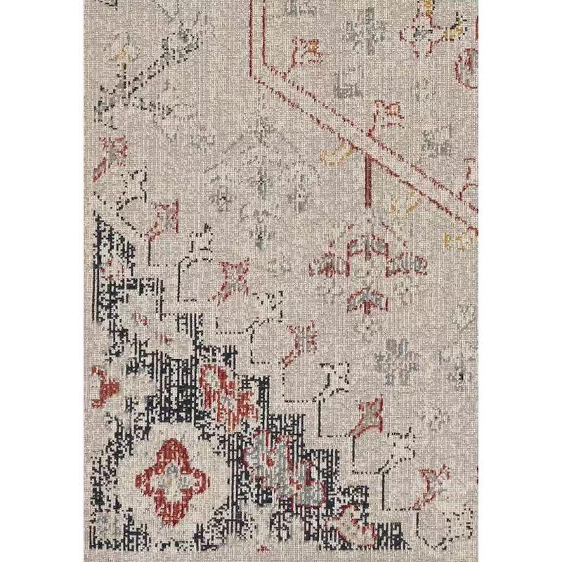 5'x7'6" Great Zero Rollins Rug Off White/Blue - Linon: Abstract Low Pile Area Rug, Indoor, Machine Made, Traditional Style