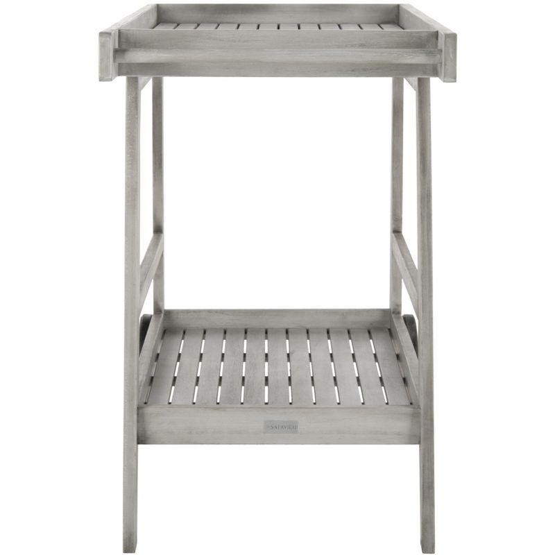 Renzo Indoor/Outdoor Serving Cart PAT7032 - Grey Wash - Safavieh