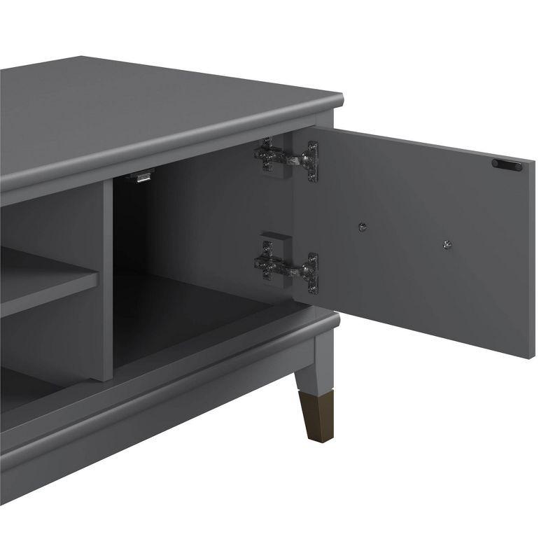 Graphite Gray Engineered Wood TV Stand with Cabinet for 65" TVs