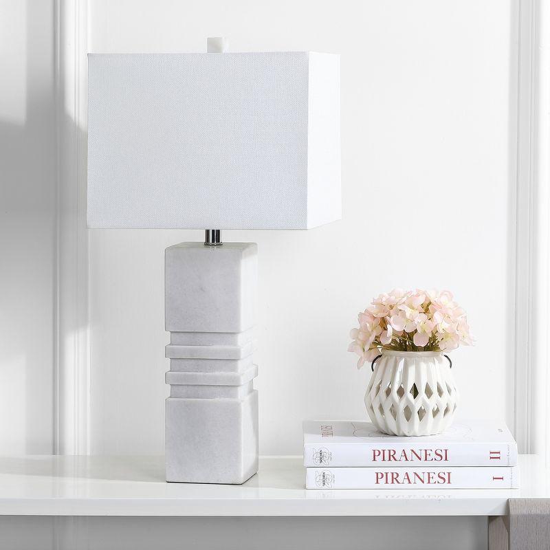 Modern Sculptural White Marble Clip-on Table Lamp