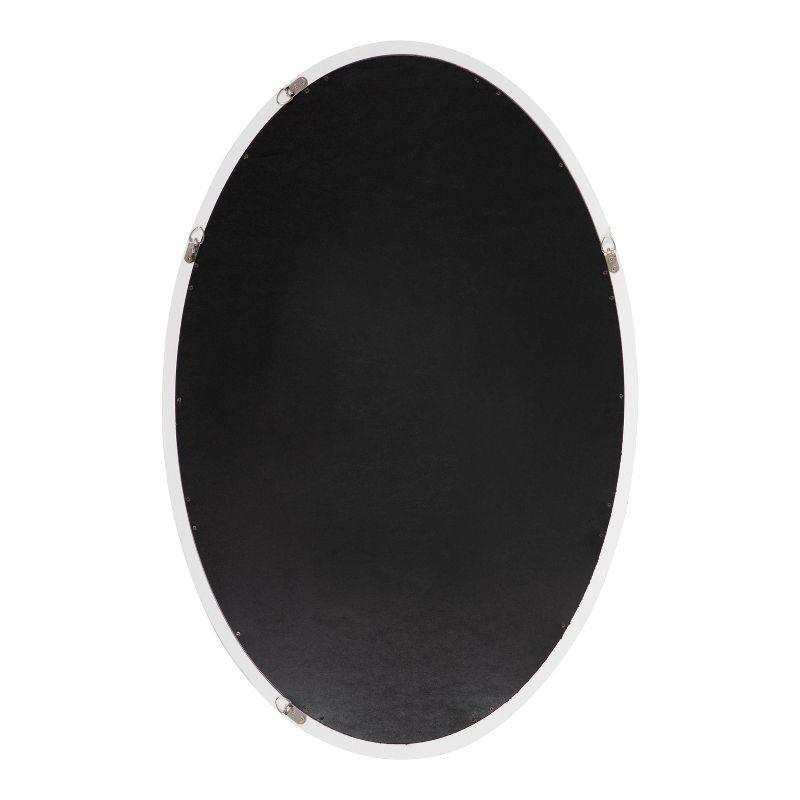24" x 36" Hogan Oval Decorative Framed Wall Mirror White - Kate & Laurel All Things Decor: Modern Style, No Assembly Required