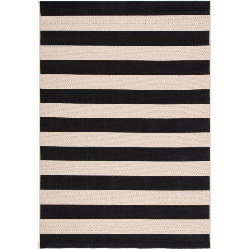 Courtyard CY6812 Power Loomed Indoor/Outdoor Area Rug - Beige/Black - 5'3"x7'7" - Safavieh.