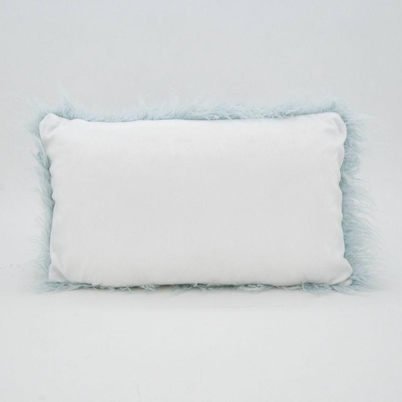 Poly Filled Faux Mongolian Fur Throw Pillow - Saro Lifestyle