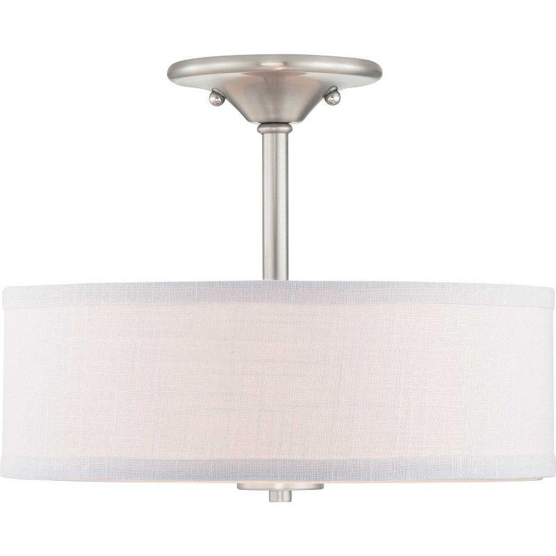 Progress Lighting Inspire Collection 2-Light Semi-Flush Fixture, Graphite Finish, Summer Linen Shade