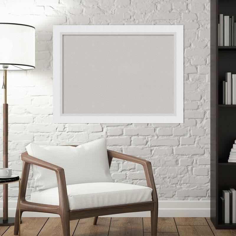 Amanti Art Grey Cork Board Wood Framed Blanco White Bulletin Board 32 in. x 24 in.