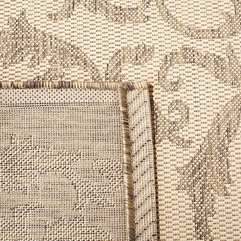 Courtyard CY2653 UV & Stain Resistant Non-Shedding Power Loomed Indoor/Outdoor Accent Rug - Natural/Brown - 2'7"x5' - Safavieh