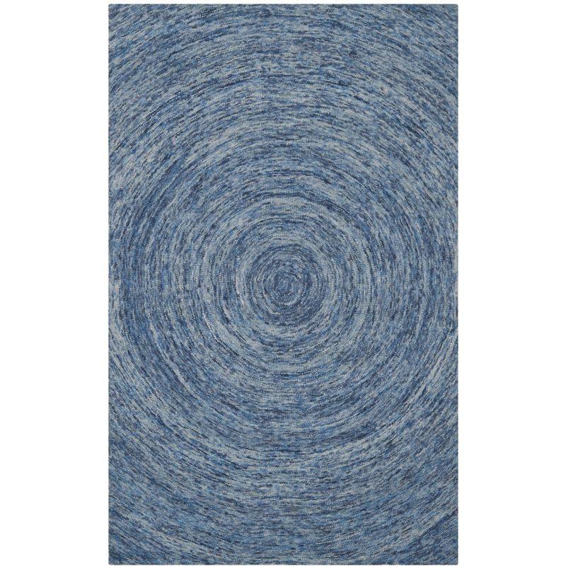 Ikat IKT633 Hand Tufted Area Rug - Dark Blue/Multi - 6'x9' - Safavieh