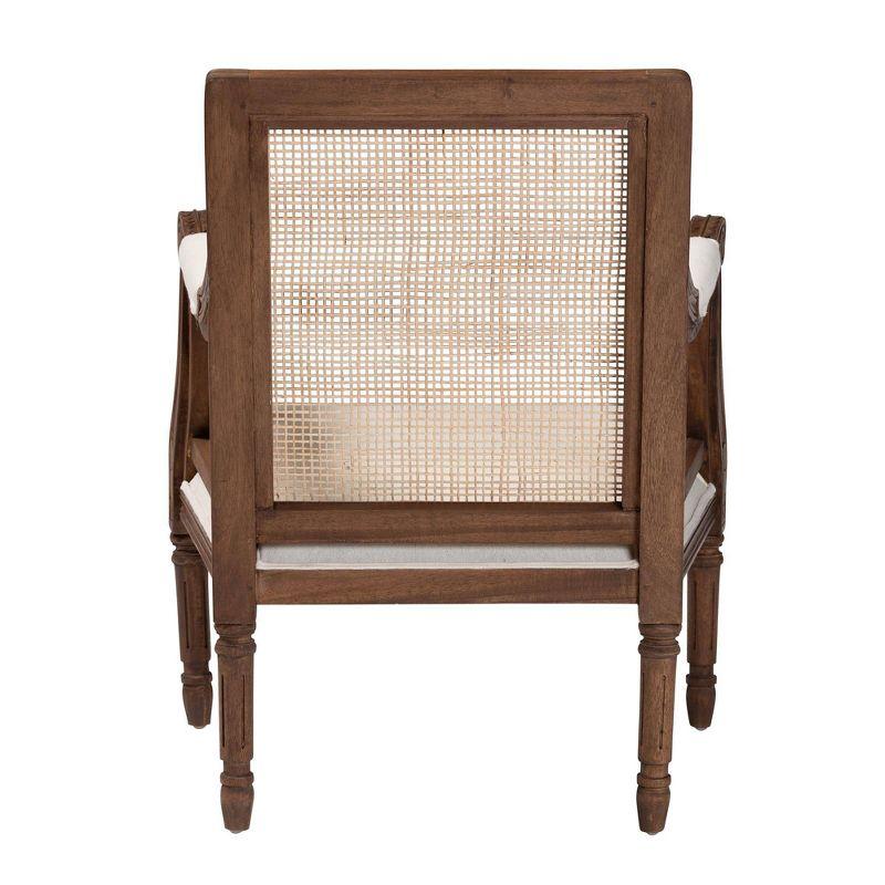 bali & pari Desmond Accent Chair: Traditional French Design, Foam Padded, Woven Back