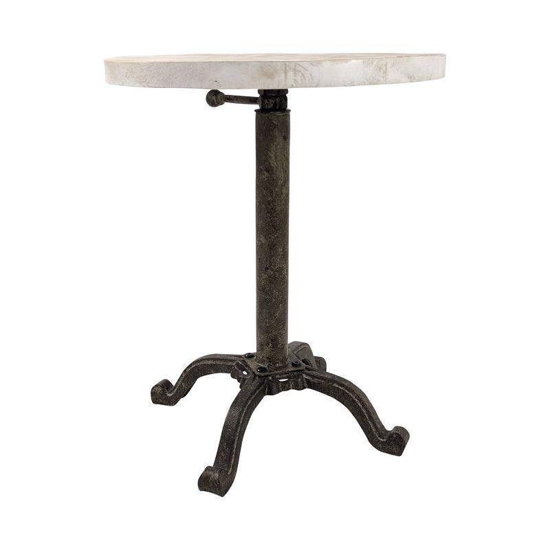 Carolina Living Colton Adjustable Vintage Table Natural Driftwood/Aged Iron: Mango Wood, Iron Frame, 30 Day Warranty