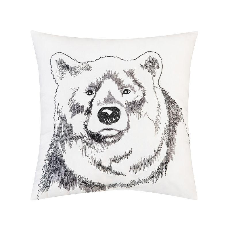 C&F Home Bear Portrait Indoor / Outdoor Embroidered Throw Pillow
