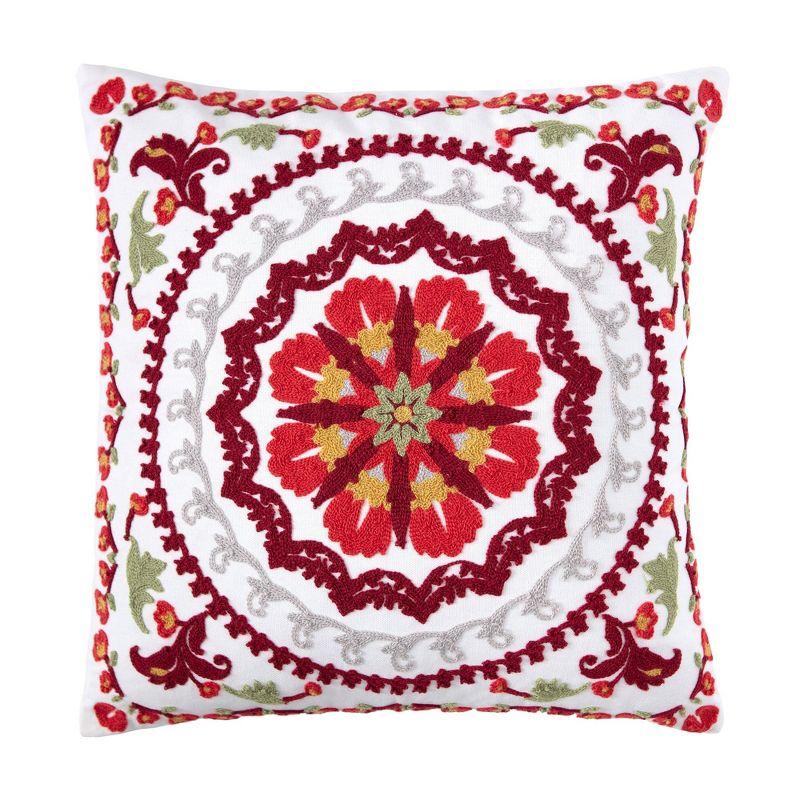 Chanasya Zinnia Embroidered Reversible Pillow Cover