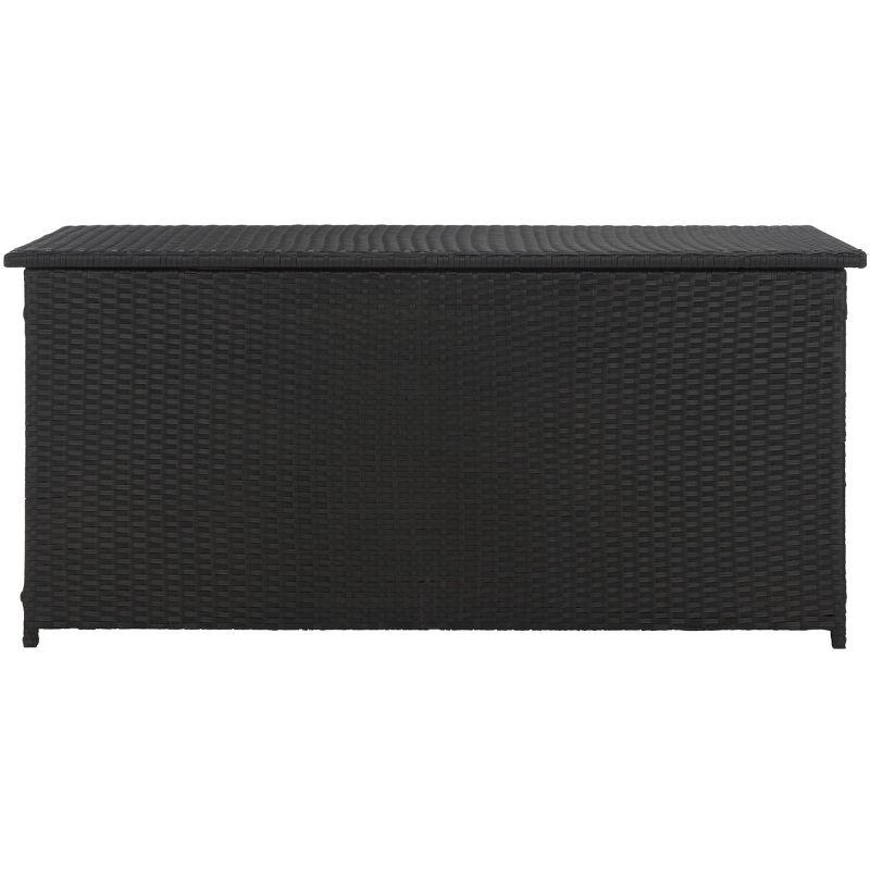 Cosima 53 Inch Black PE Rattan Outdoor Storage Box