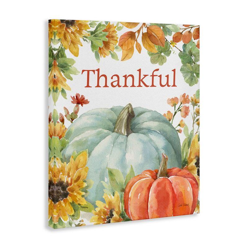 Stupell Industries Thankful with Fall Harvest Canvas Wall Art