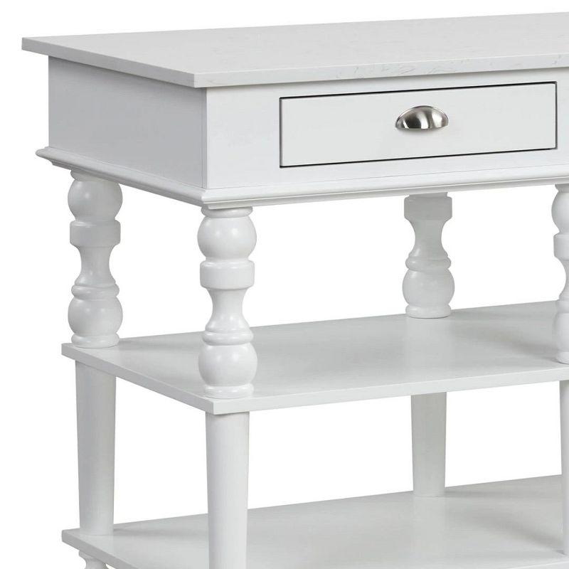 Acme Furniture Rorratt Kitchen Island Marble Top/White Finish