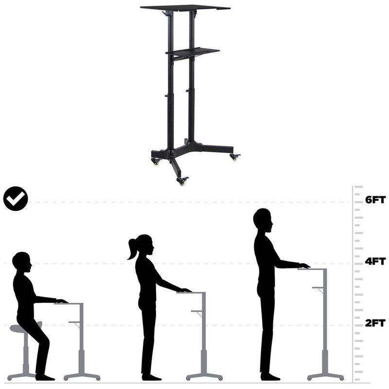 Mount-It! Mobile Standing Height Desk, Portable Podium and Rolling Presentation Lectern