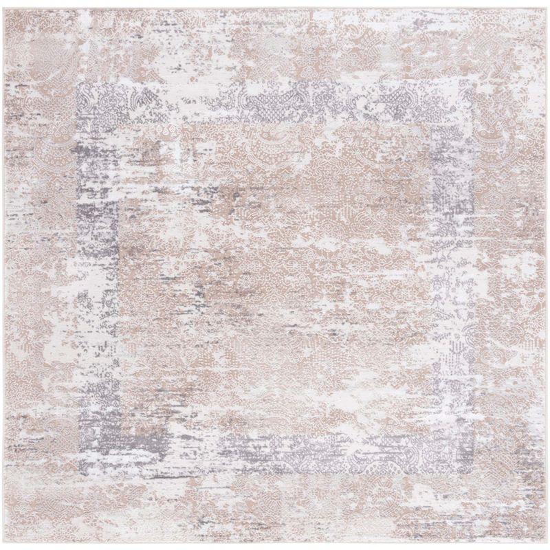 Amelia ALA271 Machine Made Indoor Area Rug - Beige/Gray - 6'-7"x6'-7" - Safavieh