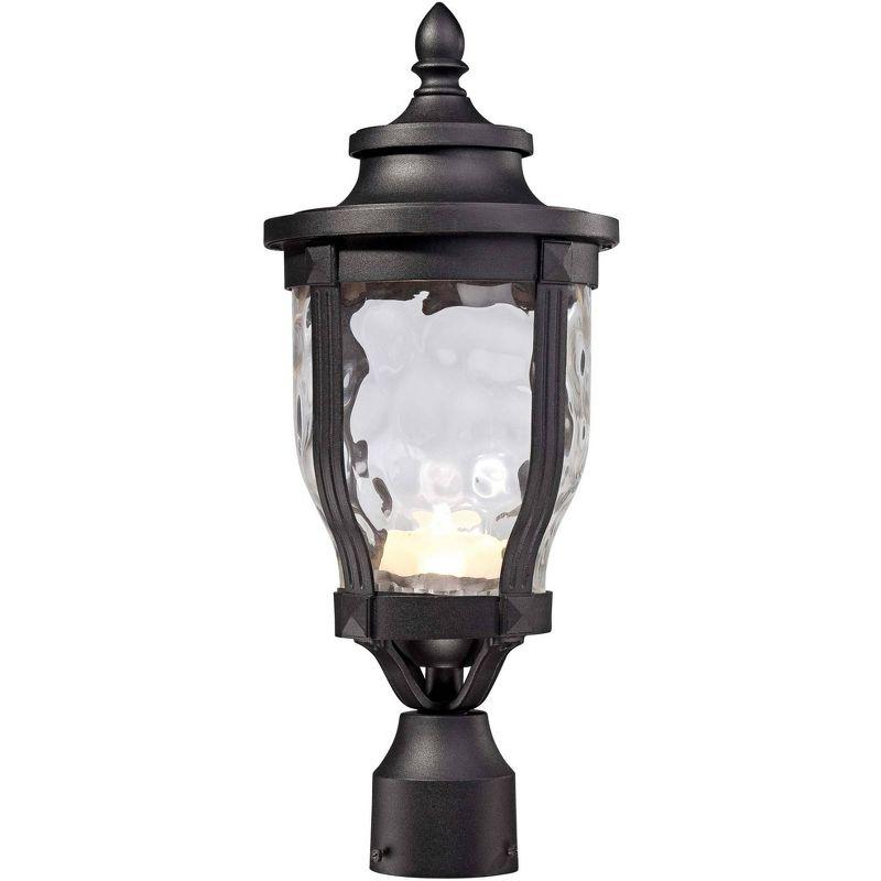 Minka Lavery Vintage Outdoor Post Light Fixture Black LED 19 1/4" Clear Hammered Glass for Post Exterior Barn Deck Porch Patio