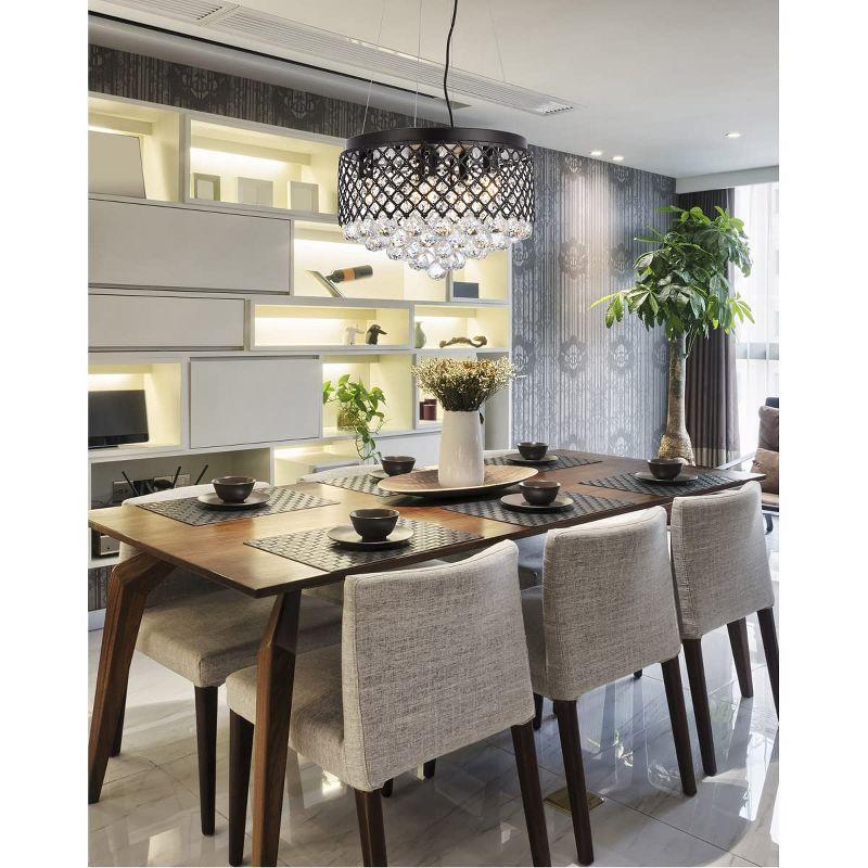 Elegant Lighting Tully 6 lights pendant in black