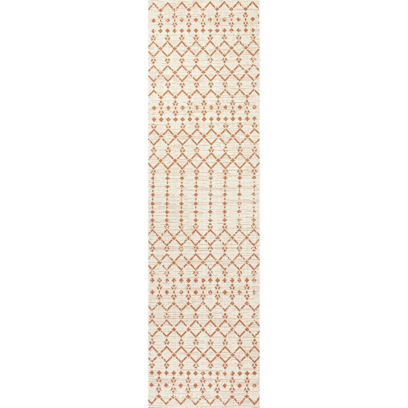 Ourika Moroccan Geometric Textured Weave Indoor/Outdoor Area Rug - JONATHAN Y