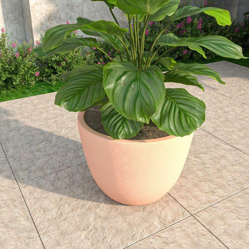 LeisureMod Tapered Round Planter Pot with Drainage Holes for Indoor and Outdoor Dahlia Collection