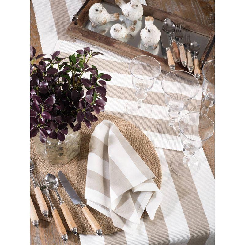 Taupe Classic Stripe Design Table Runner (16"x72") - Saro Lifestyle