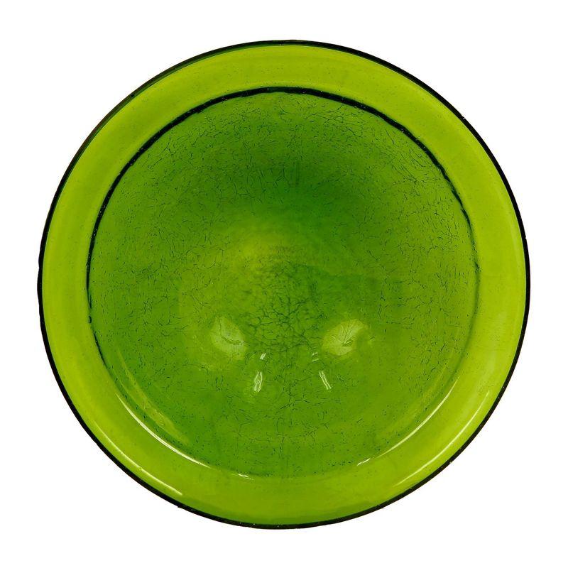 12.5" Crackle Glass Hanging Birdbath Bowl Fern Green - ACHLA Designs: Weather-Resistant, No Assembly Required