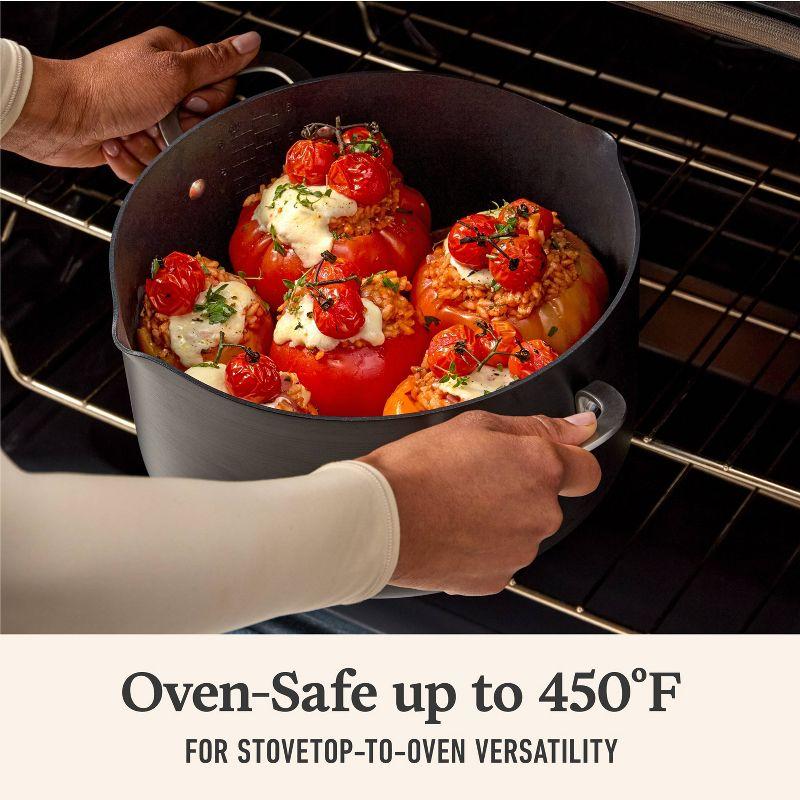 Calphalon 7qt Hard Anodized Nonstick Dutch Sauce Pan with Lid: Tempered Glass, Dishwasher & Oven Safe, Gas & Electric Compatible