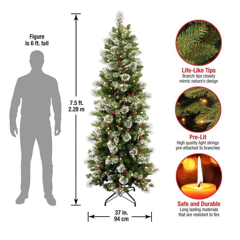 Prelit Flocked Pine Artificial Christmas Tree Clear Lights - National Tree Company