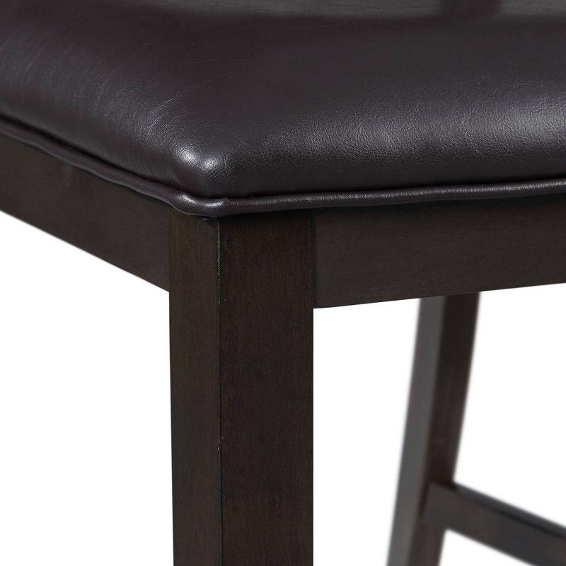 Set of 2 Taylor Counter Height Barstools Faux Leather Walnut - Picket House Furnishings