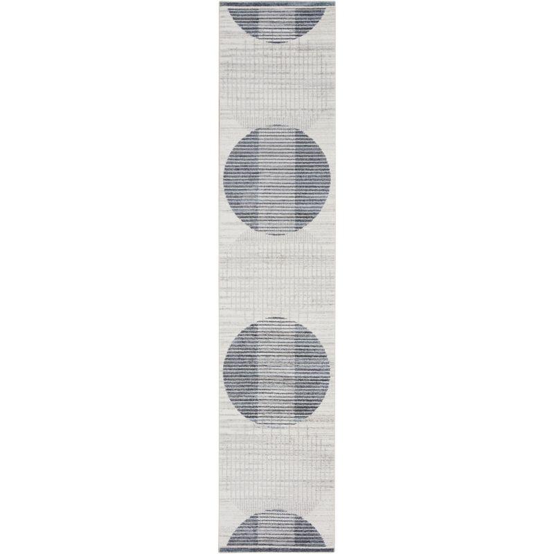 Nourison Washable Astra Semi Circles Mid-Century Modern Indoor Flatweave Area Rug