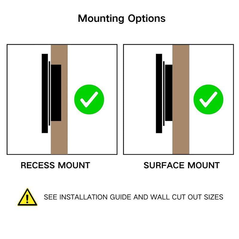 TEHOME 24 in. W x 30 in. H Rectangular Recess and Surface Mount Frameless Medicine Cabinet with Mirror