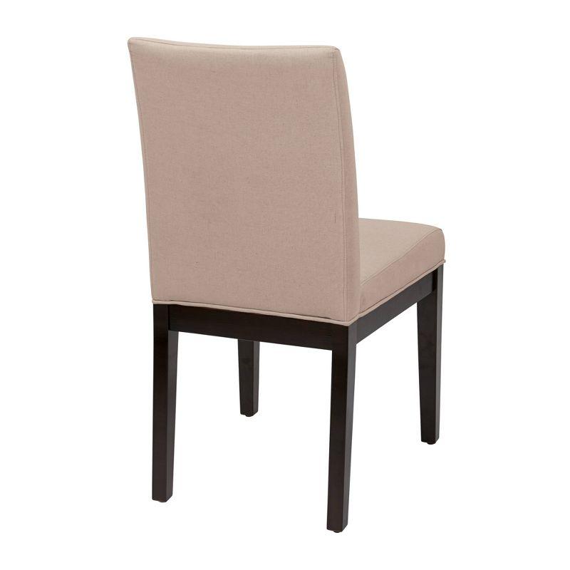 Dakota Parsons Chair Linen - OSP Home Furnishings: Classic Upholstered, Espresso Wood Legs, Easy Clean