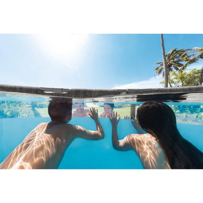 Intex 14' x 42" Clearview Prism Frame Above Ground Pool - Graywood Print: Steel Frame & Vinyl Liner