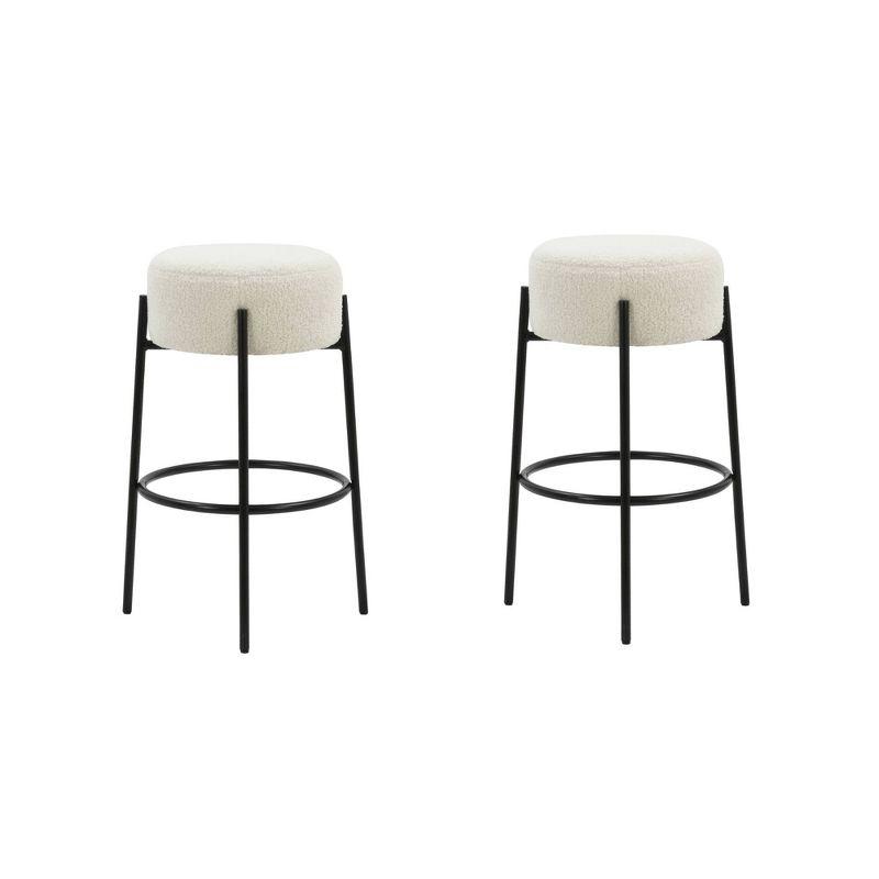 Upholstered Counter Stool with Metal Frame