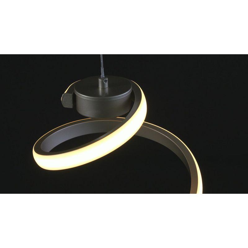 11" Whirl Modern Minimalist Aluminum/Iron Abstract Integrated LED Pendant Silver - JONATHAN Y: ETL Listed, Dimmable Ceiling Fixture