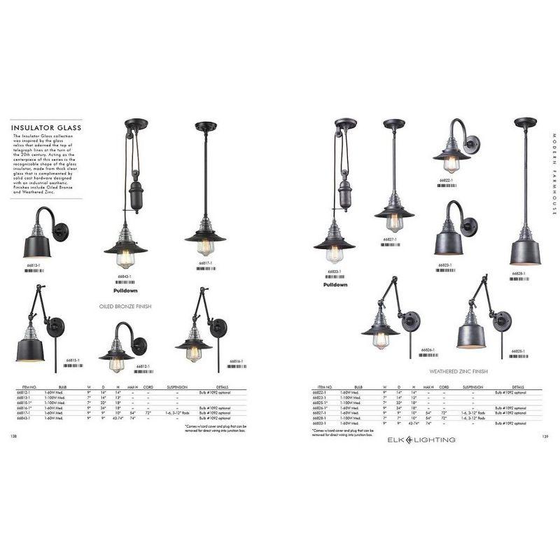 Elk Home Picton Gardens 1 - Light Swing Arm Lamp in  Weathered Zinc