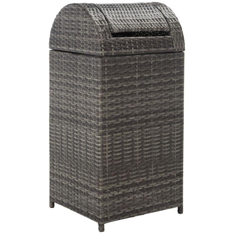 Serapis Outdoor Trash Can - Grey Brown - Safavieh