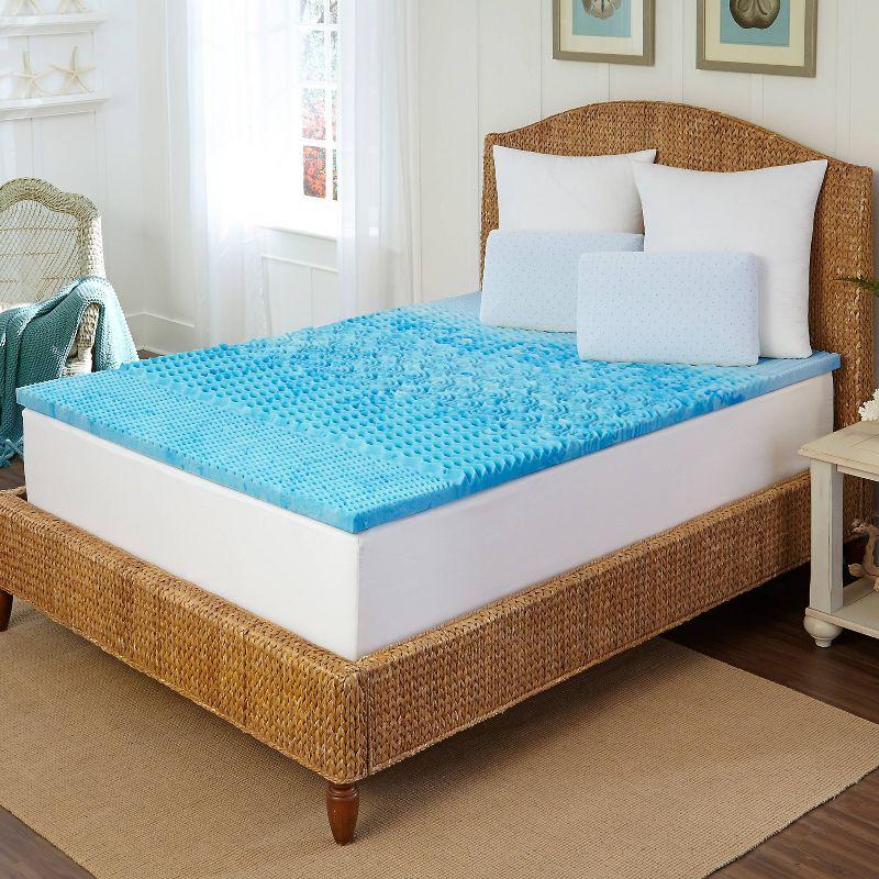 Arctic Sleep Queen Cool gel 1.5" zone memory foam topper: Woven Fabric, Spot Clean, Fits up to 12" Mattress