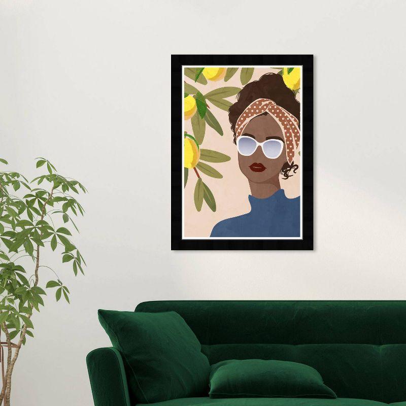 15" x 21" Lemon Vibes Fashion Portrait Framed Wall Art Print Yellow - Wynwood Studio: Modern Decor, Digital Art