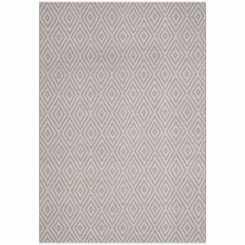 Montauk Grey and Ivory Handwoven Cotton Area Rug, 5' x 8'