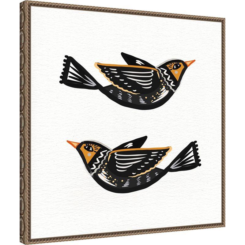 Amanti Art Migration Folk Birds by Ani Del Sol Canvas Wall Art Print Framed 22 x 22-in.