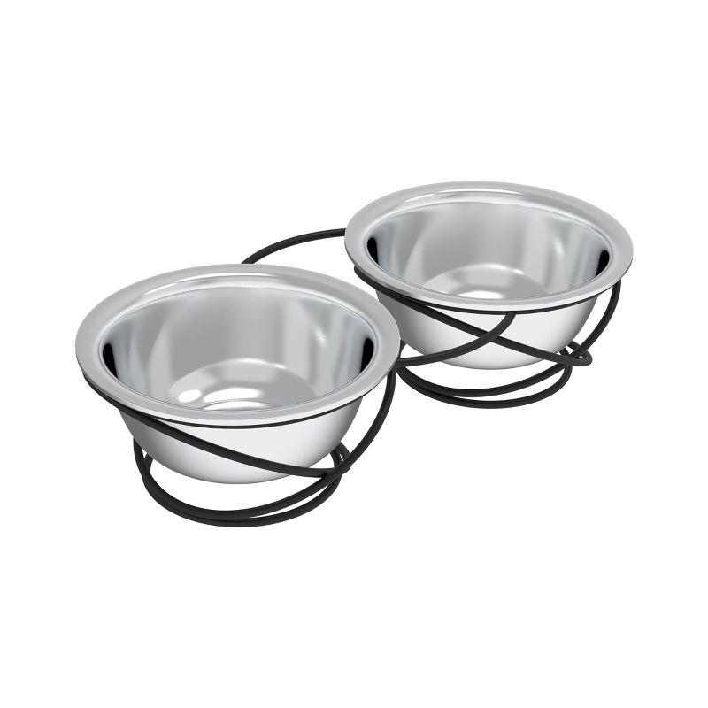 Pet Adobe Stainless Steel Elevated Pet Bowls With Decorative Stand - 40 oz, 3 pcs.