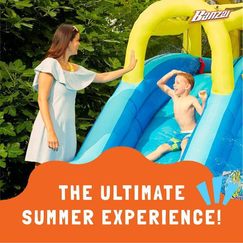 Banzai Big Blast Inflatable Water Park w/ Climbing Wall, Ball Game & Splash Pool | Wayfair