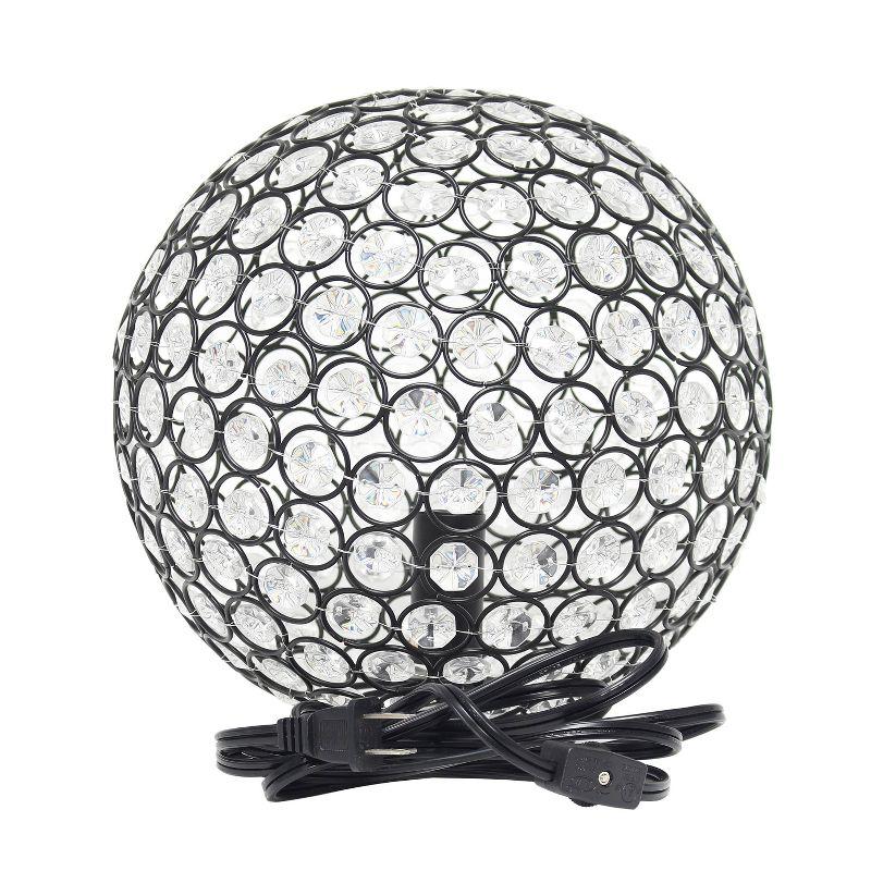 10" Elipse Crystal Ball Sequin Table Lamp Bronze - Elegant Designs: UL Listed, No Assembly Required, Metal & Crystal Shade