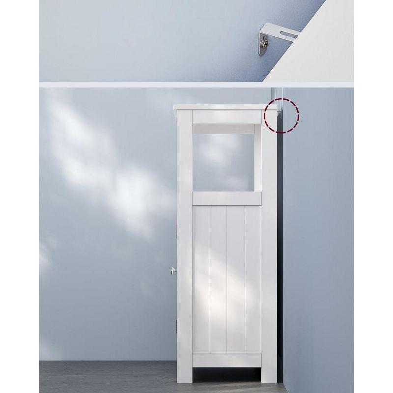 VASAGLE Bathroom Floor Cabinet, Bathroom Storage Cabinet, Freestanding, with Double Shutter Doors and Adjustable Shelf, White