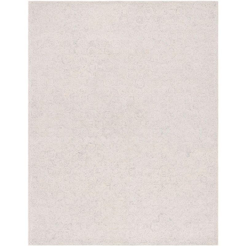 Elegant Gray Hand-Tufted Wool 8' x 10' Rectangular Area Rug