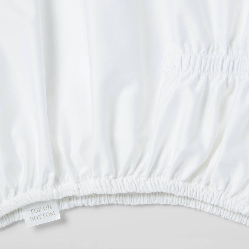 King 400 Thread Count Performance Fitted Sheet White - Threshold™: Cotton Sateen, Deep Pocket, OEKO-TEX Certified