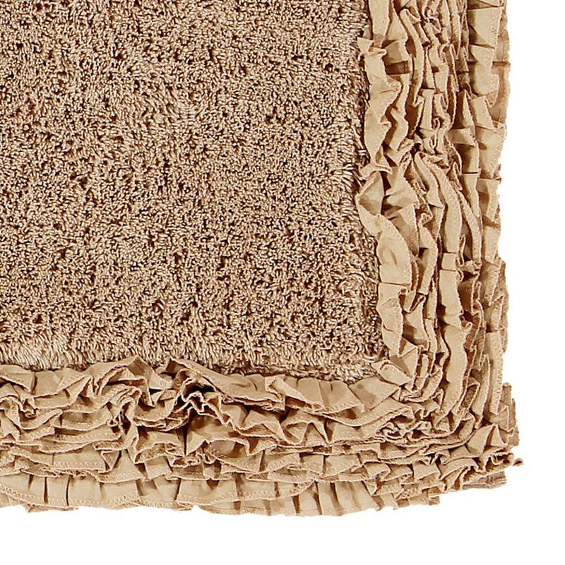 Better Trends Shaggy Boader 100% Cotton Tufted Non- Slip Backing Bath Rug 20" x 60" Runner - Beige