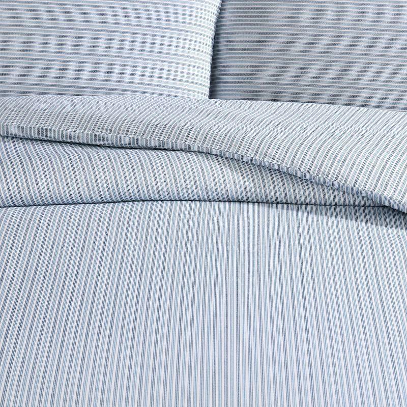 Eddie Bauer Eddie Bauer Ticking Stripe Navy Cotton Percale Duvet Cover Set